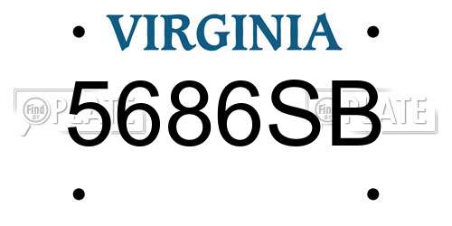 5686SB Virginia License Plate