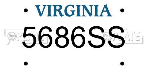 5686SS Virginia License Plate