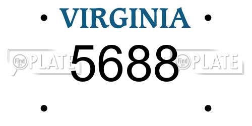 5688 Virginia License Plate