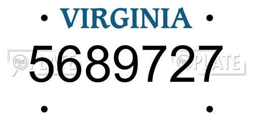5689727 Virginia License Plate