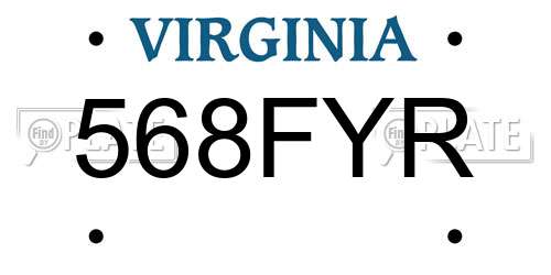568FYR Virginia License Plate