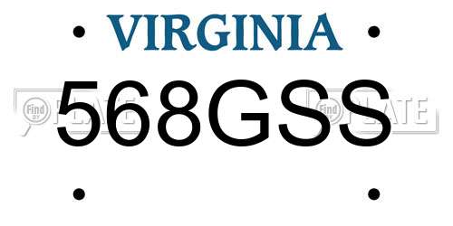 568GSS Virginia License Plate