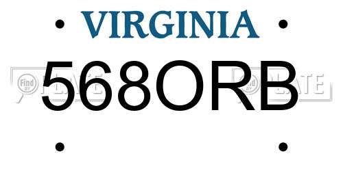 568ORB Virginia License Plate