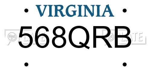 568QRB Virginia License Plate