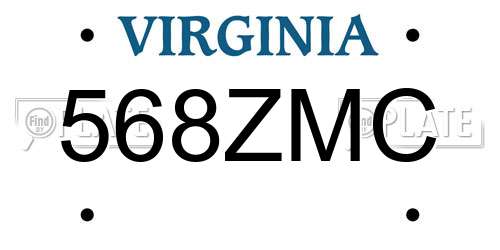 568ZMC Virginia License Plate