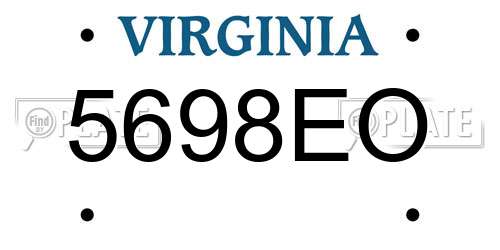 5698EO Virginia License Plate