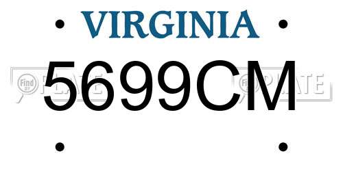 5699CM Virginia License Plate