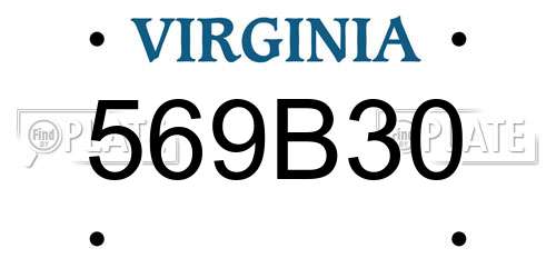 569B30 Virginia License Plate