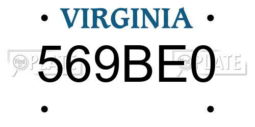 569BE0 Virginia License Plate