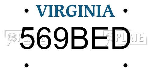 569BED Virginia License Plate