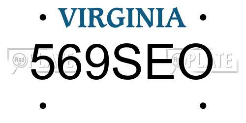 569SEO Virginia License Plate