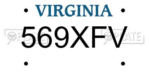 569XFV Virginia License Plate