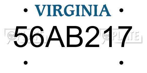 56AB217 Virginia License Plate