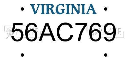 56AC769 Virginia License Plate