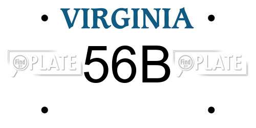 56B Virginia License Plate