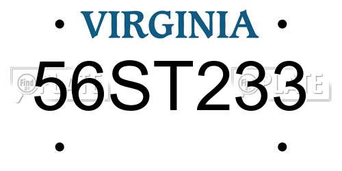 56ST233 Virginia License Plate