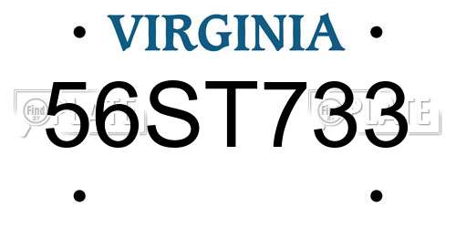 56ST733 Virginia License Plate