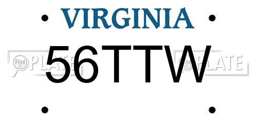 56TTW Virginia License Plate
