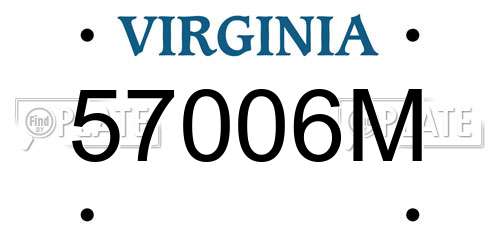 57006M Virginia License Plate