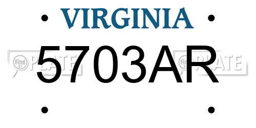 5703AR Virginia License Plate