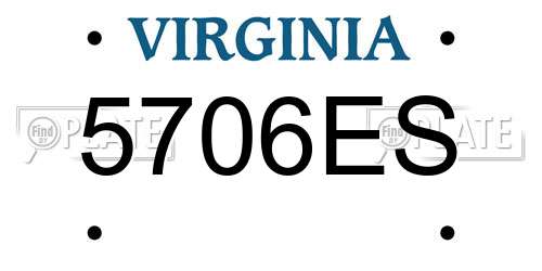 5706ES Virginia License Plate