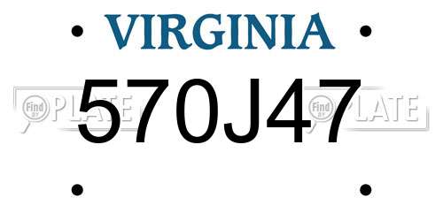 570J47 Virginia License Plate