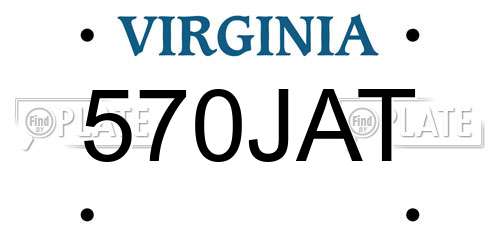 570JAT Virginia License Plate