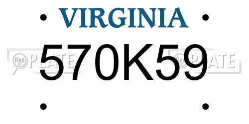 570K59 Virginia License Plate
