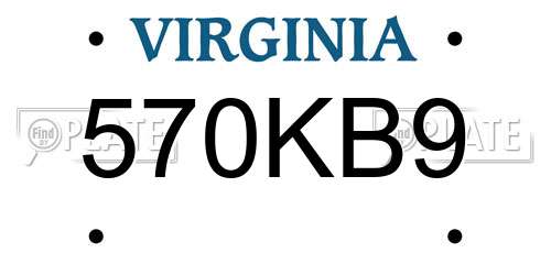 570KB9 Virginia License Plate