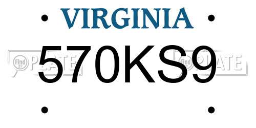 570KS9 Virginia License Plate
