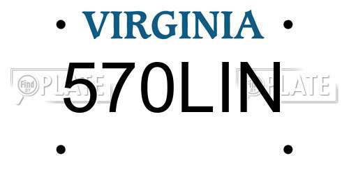 570LIN Virginia License Plate