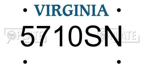 5710SN Virginia License Plate