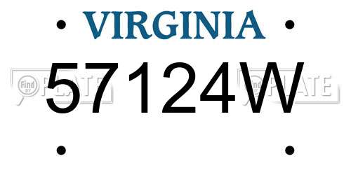 57124W Virginia License Plate