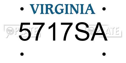 5717SA Virginia License Plate