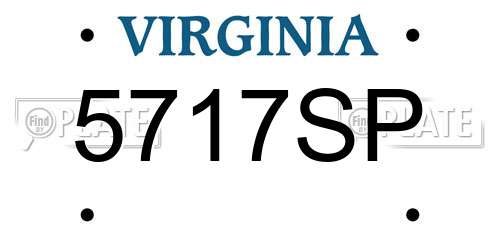 5717SP Virginia License Plate