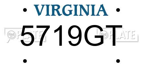 5719GT Virginia License Plate