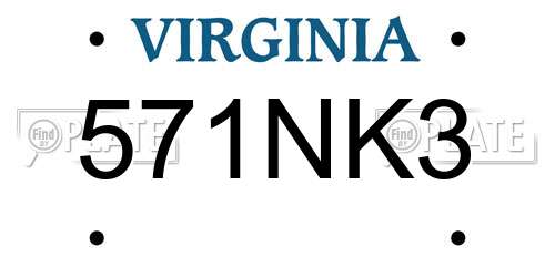 571NK3 Virginia License Plate