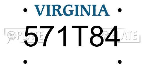 571T84 Virginia License Plate