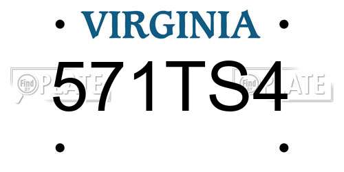 571TS4 Virginia License Plate