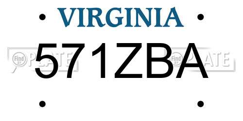 571ZBA Virginia License Plate