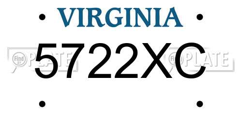 5722XC Virginia License Plate