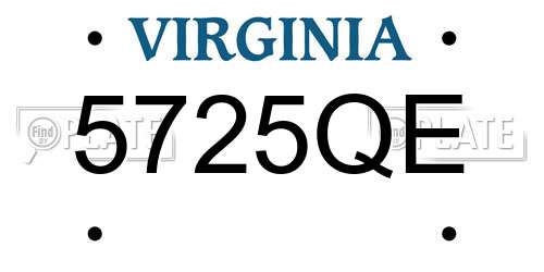 5725QE Virginia License Plate