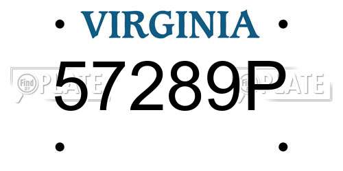57289P Virginia License Plate