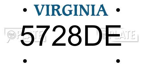 5728DE Virginia License Plate