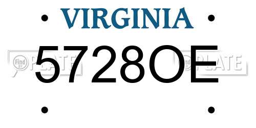 5728OE Virginia License Plate