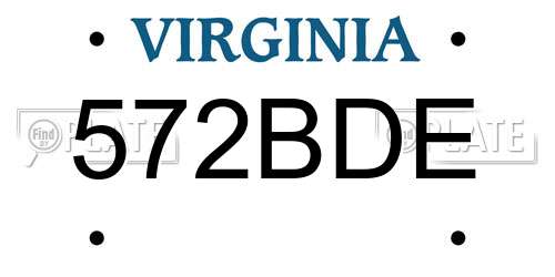 572BDE Virginia License Plate