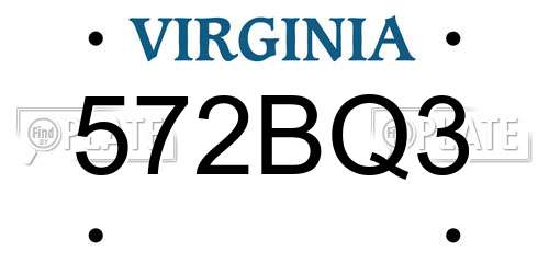 572BQ3 Virginia License Plate