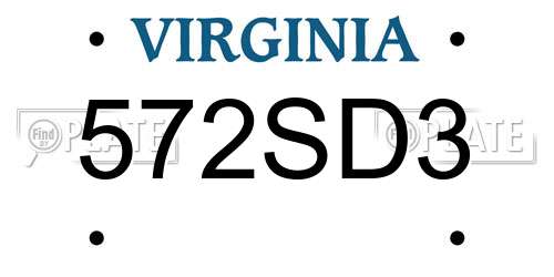 572SD3 Virginia License Plate