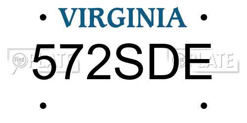 572SDE Virginia License Plate