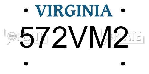 572VM2 Virginia License Plate